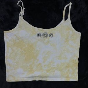 yellow tie-dye tank